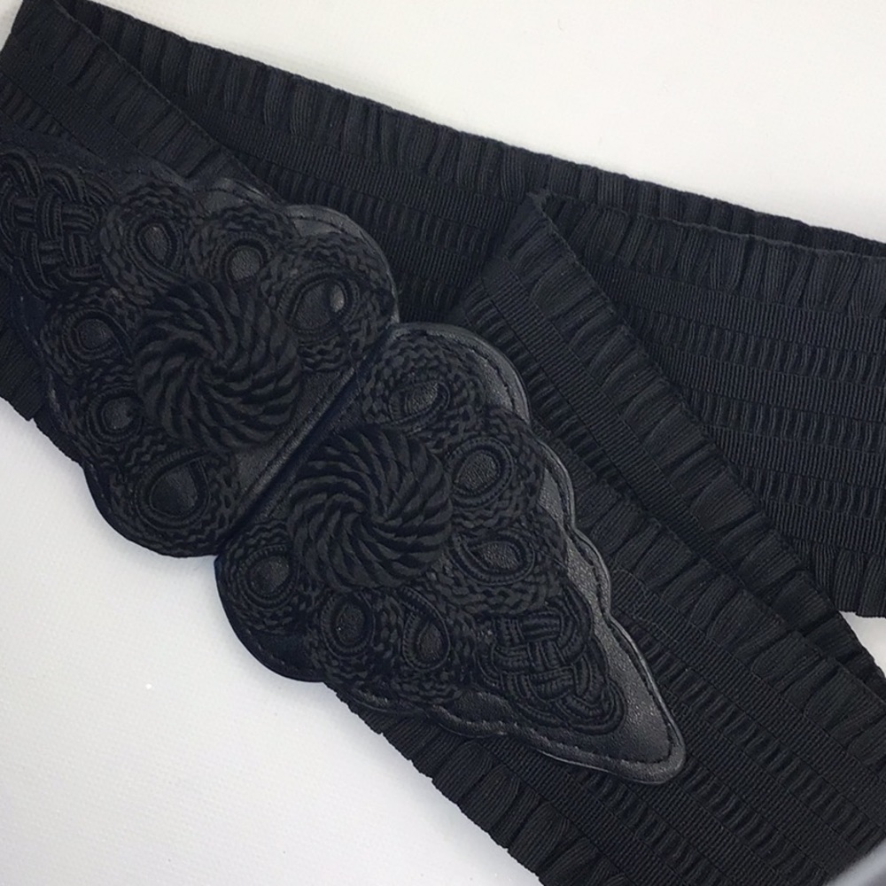 WCM New York Black Corded Stretch Belt​